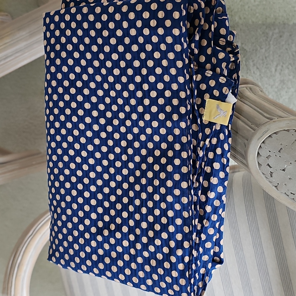 American Eagle Blue & Cream Polka Dot Scarf/shawl - Picture 5 of 7